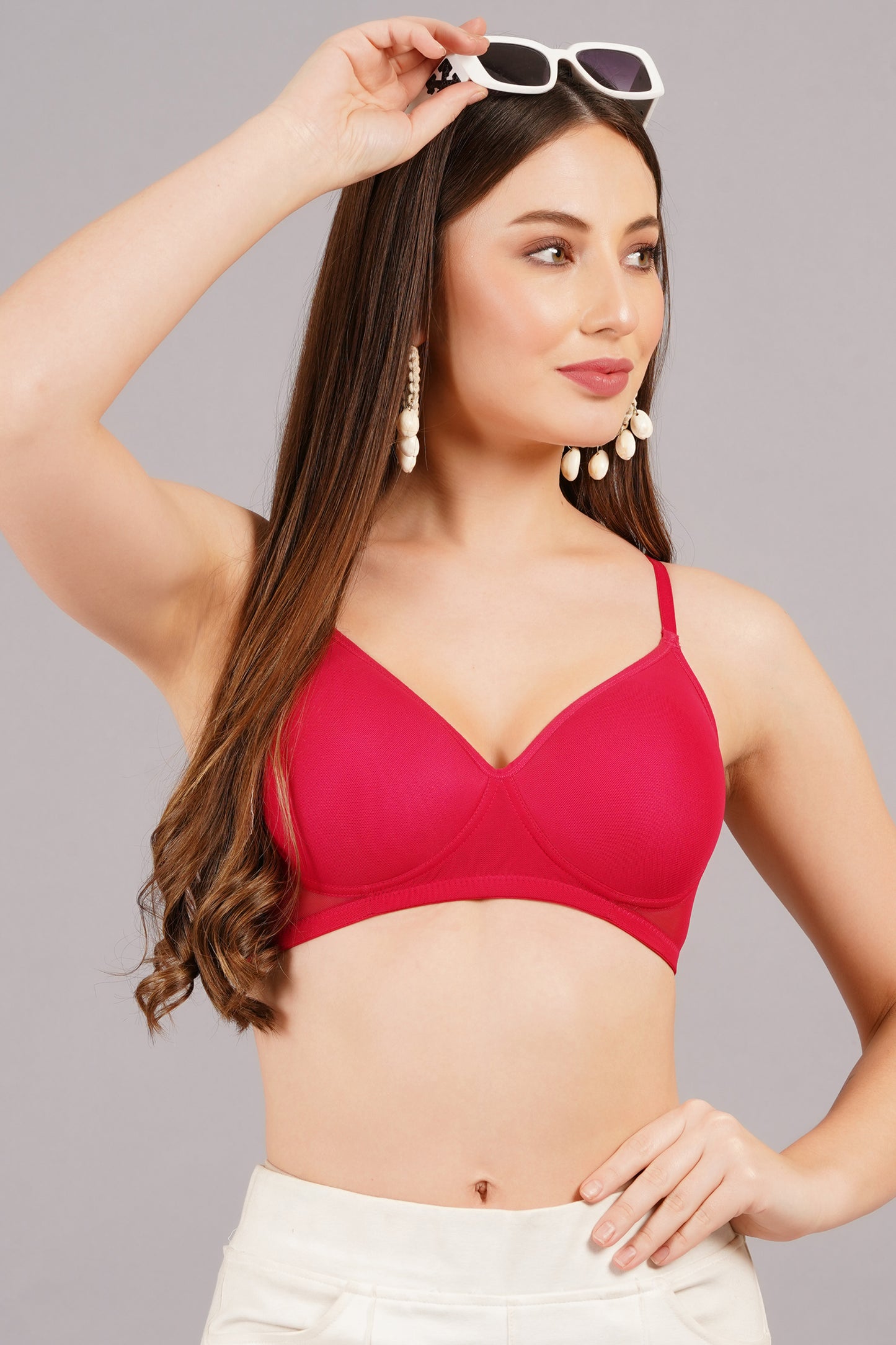 Langry Maroon Net Bra Pack of 1 (Perfect for Women and Girls for Western & Ethnic Wear