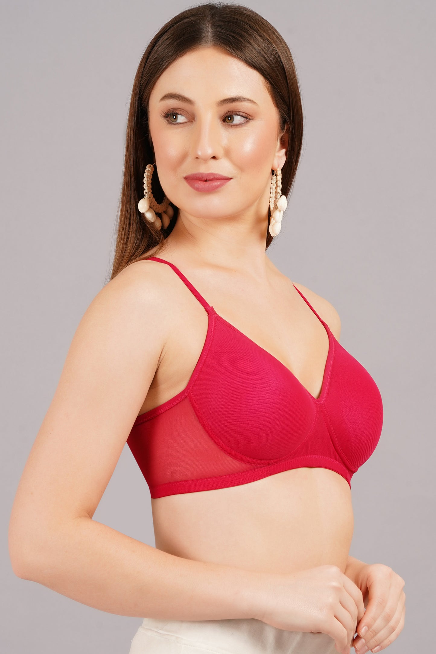 Langry Maroon Net Bra Pack of 1 (Perfect for Women and Girls for Western & Ethnic Wear